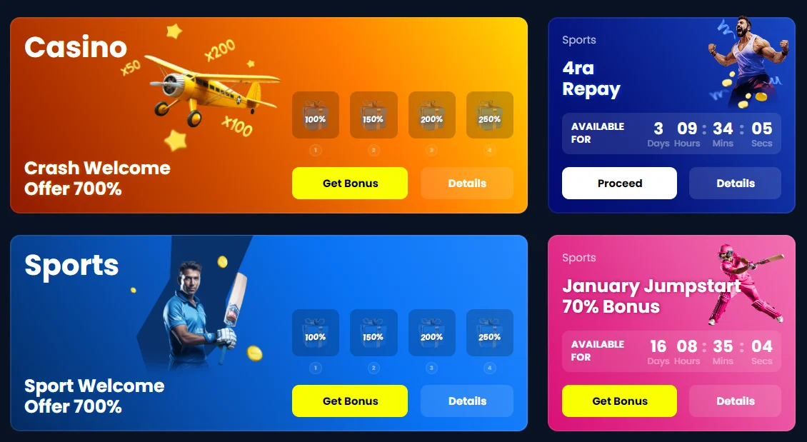 4rabet promotional offers and bonuses